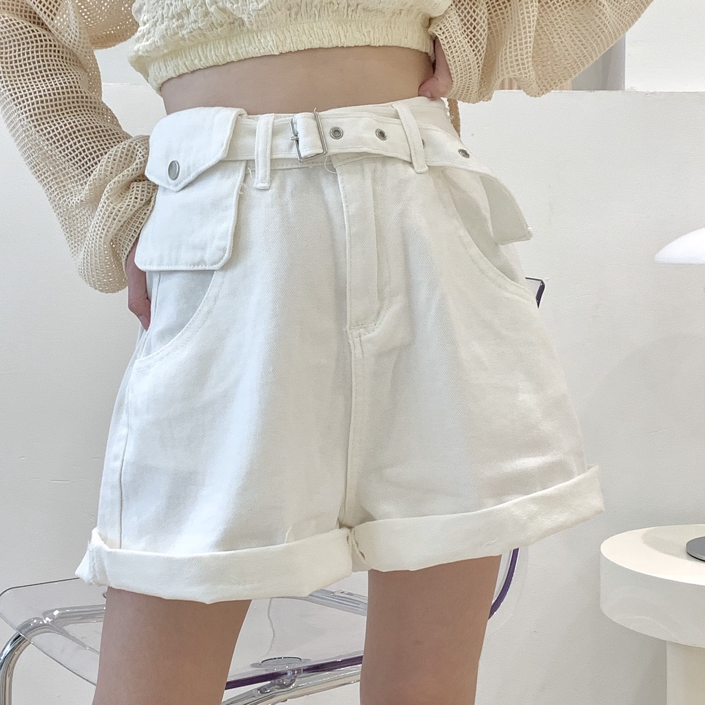 Quần shorts jeans túi hộp nhỏ 6256 lollie studio qb265