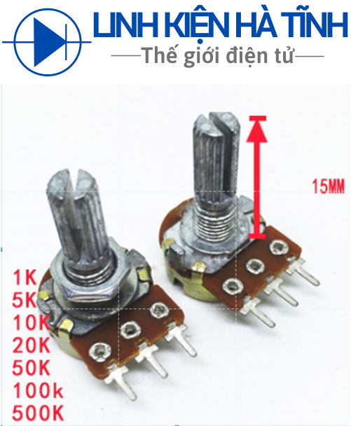 10 Chiết áp đơn 10K 20K 50K 100K dùng cho âm thanh
