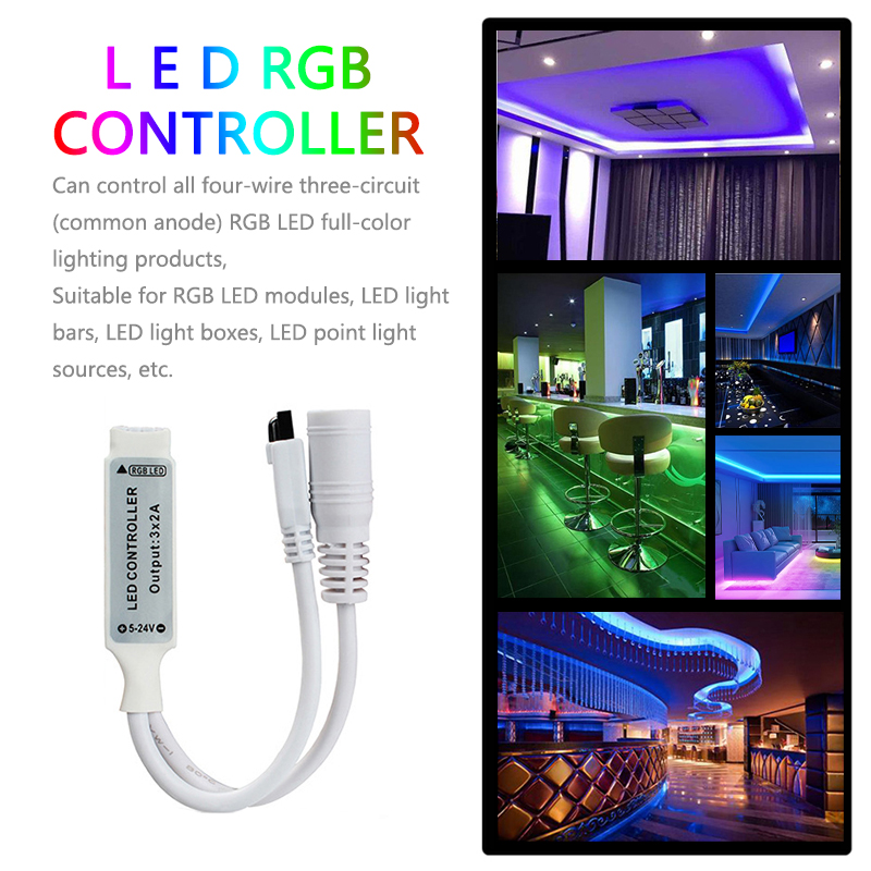 44 Key RGB LED Controller Controller SingleDual Output Connectors DC 12V 24V IR Remote Control for 5050 3528 2835 USB LED Strip Light