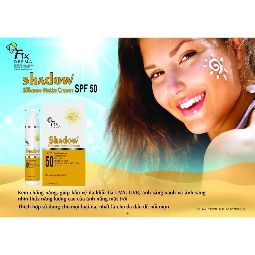 {HÀNG CTY NHẬP KHẨU} Kem chống nắng FixDerma Shadow