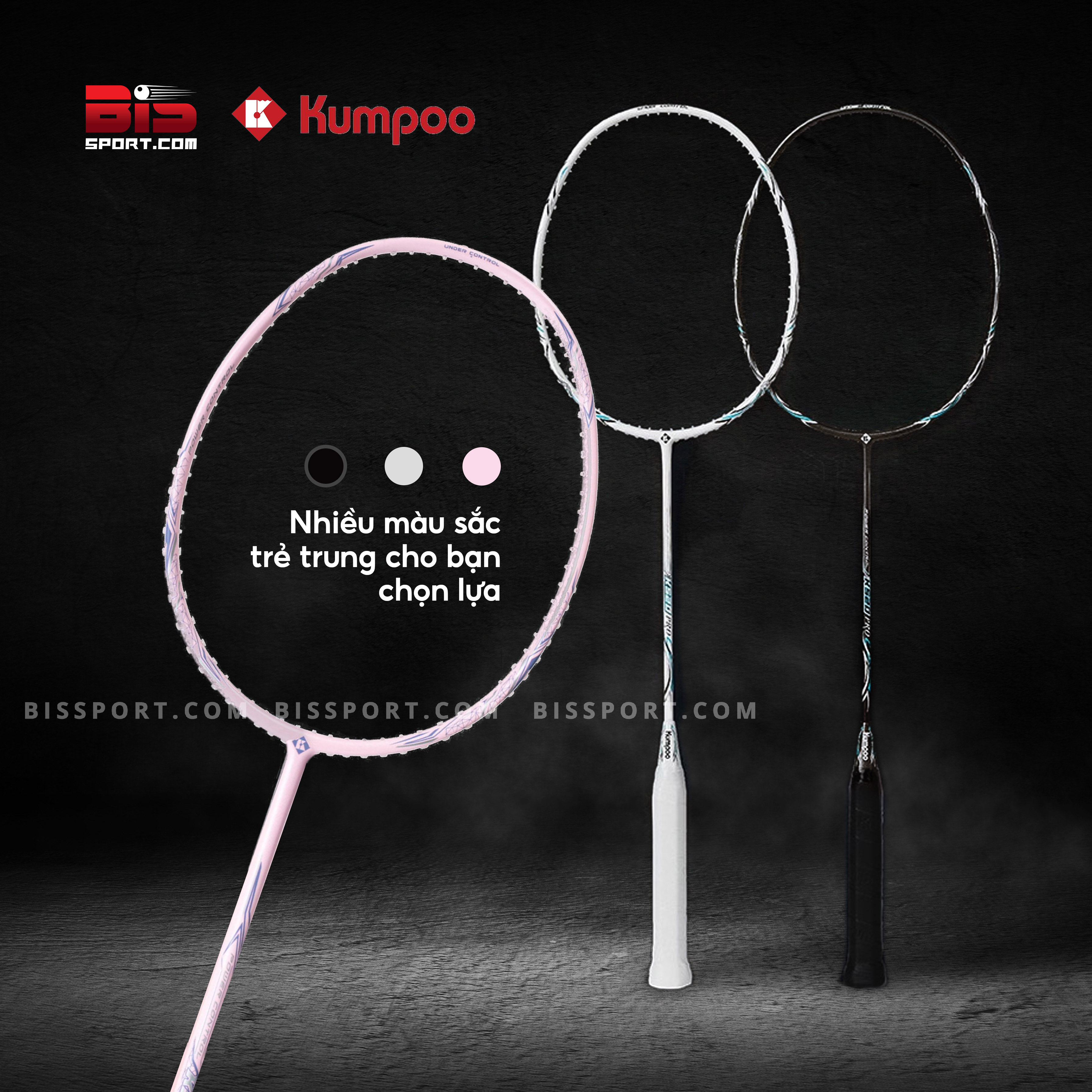 Vợt cầu lông kumpoo power control k520 hồng baby chính hãng - lối đánh công thủ toàn diện - linh hoạt nhanh