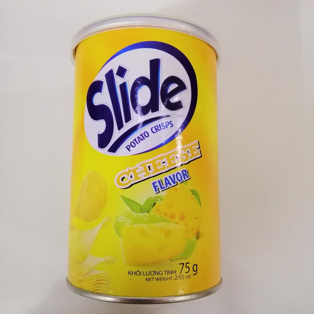 Snack Khoai Tây Slide Vị Phô Mai (Lon 65g)
