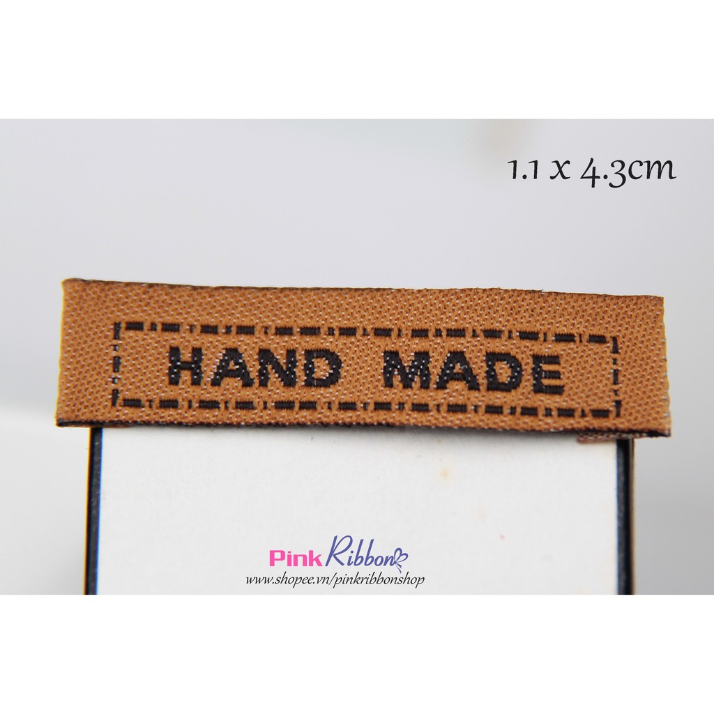 [Túi 20c] Mác handmade nâu dài làm phụ liệu may mặc