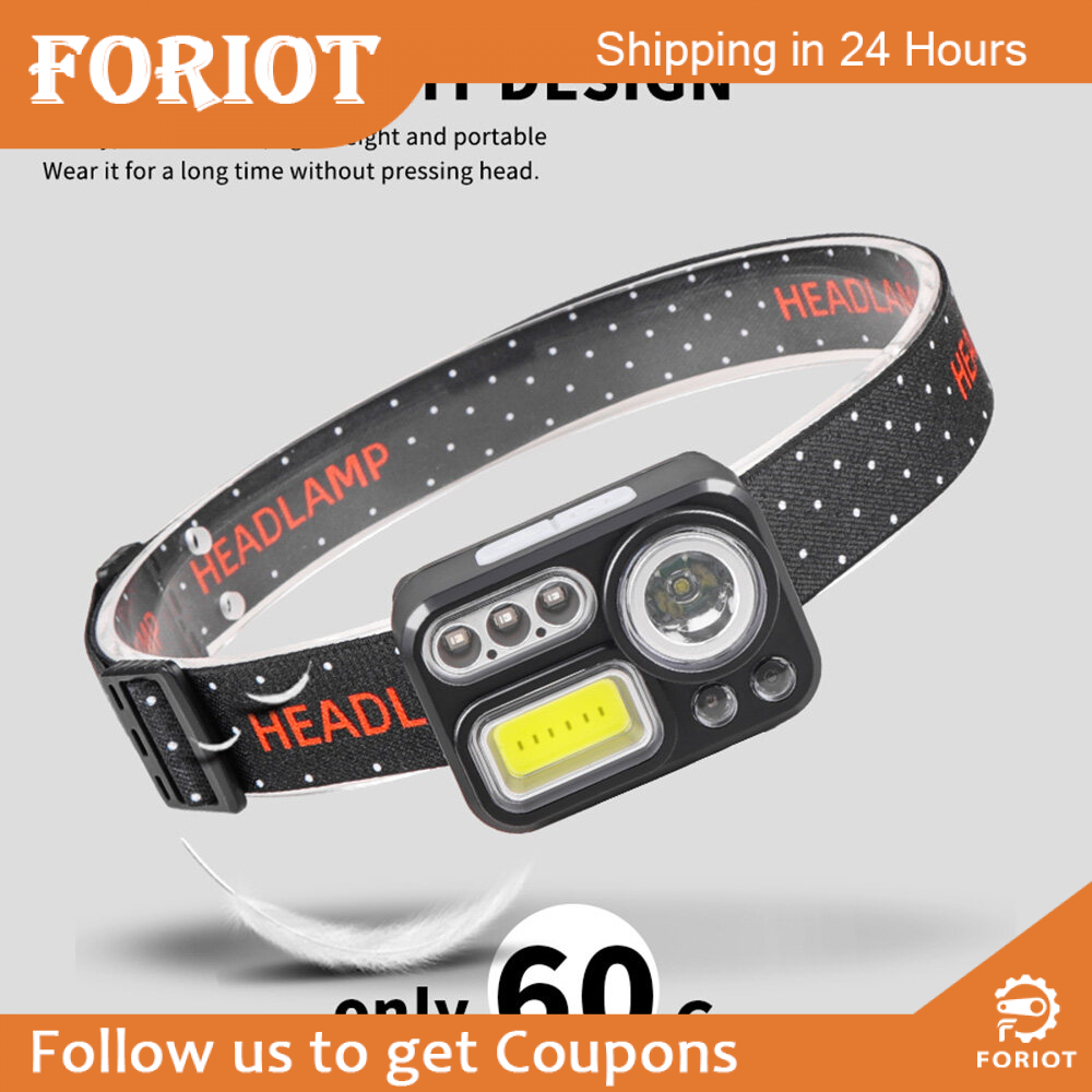 SHXZ diymore LED Head Torch Rechargeable Headlamp with 8 Lighting & Sensor Modes USB Fast Charging Headlight Miner's Lamp
