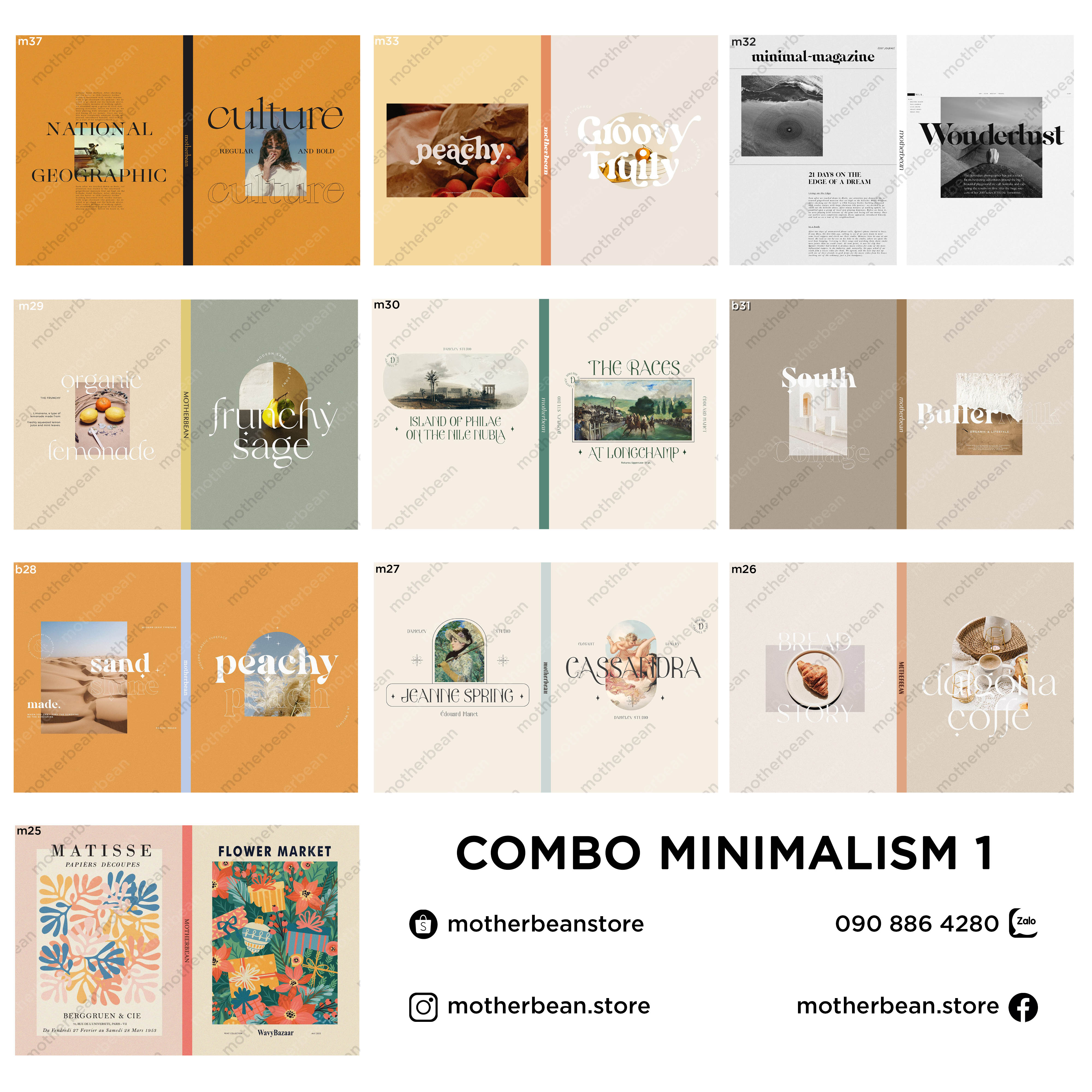 Giấy Bao Vở | SET 10 tờ mẫu MINIMALISM