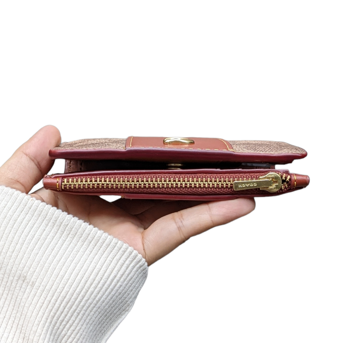 VÍ COACH C8526 BIFOLD SNAP WALLET IN SIGNATURE CANVAS