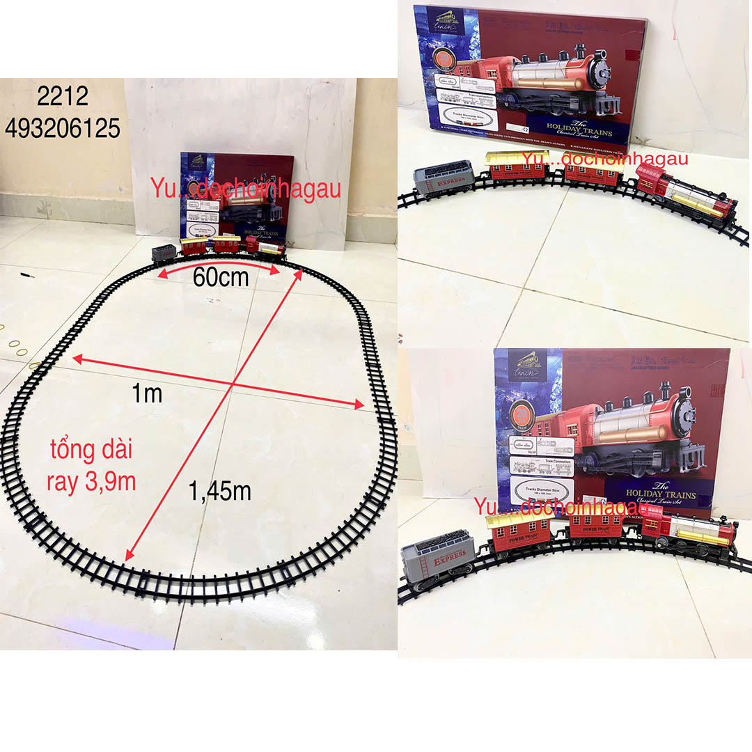 [HCM]Đồ Chơi Tàu Hoả - Xe Lửa Classic Train, xe lửa Ben có âm thanh còi tàu, xe chạy, có đèn