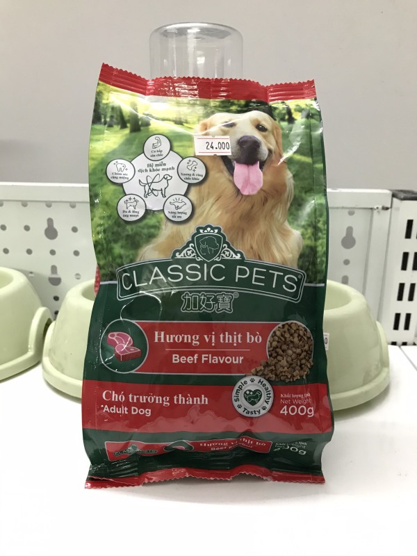 Hạt khô dành cho chó Classic Pets 400g hương thịt bò