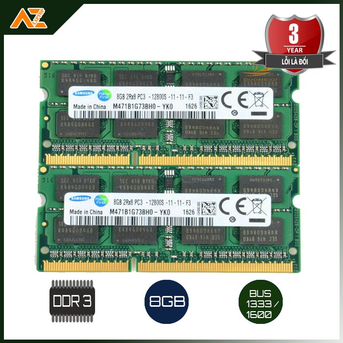 Ram Laptop DDR3 8GB BUS 1600 (Bảo Hành 36 Tháng)