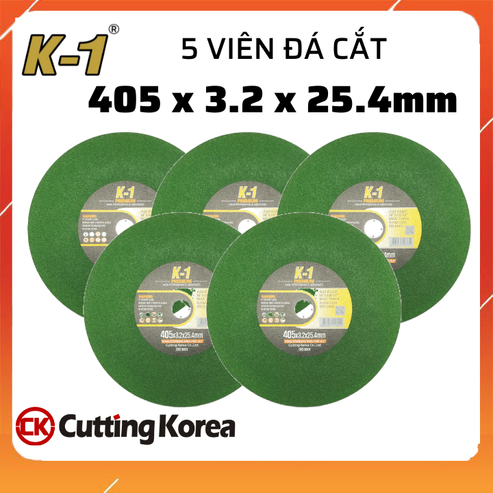 5 viên ĐÁ CẮT SẮT 400 | Đá cắt K1 xanh 405 | Đá cắt sắt phi 400
