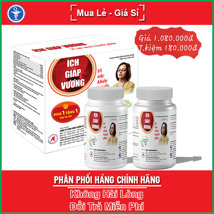 Ích giáp vương 180 viên - giảm rối loạn tuyến giáp - tặng kèm 1 hộp 30 viên