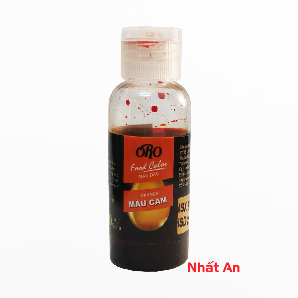 Màu dầu thực phẩm cam oro 50gr