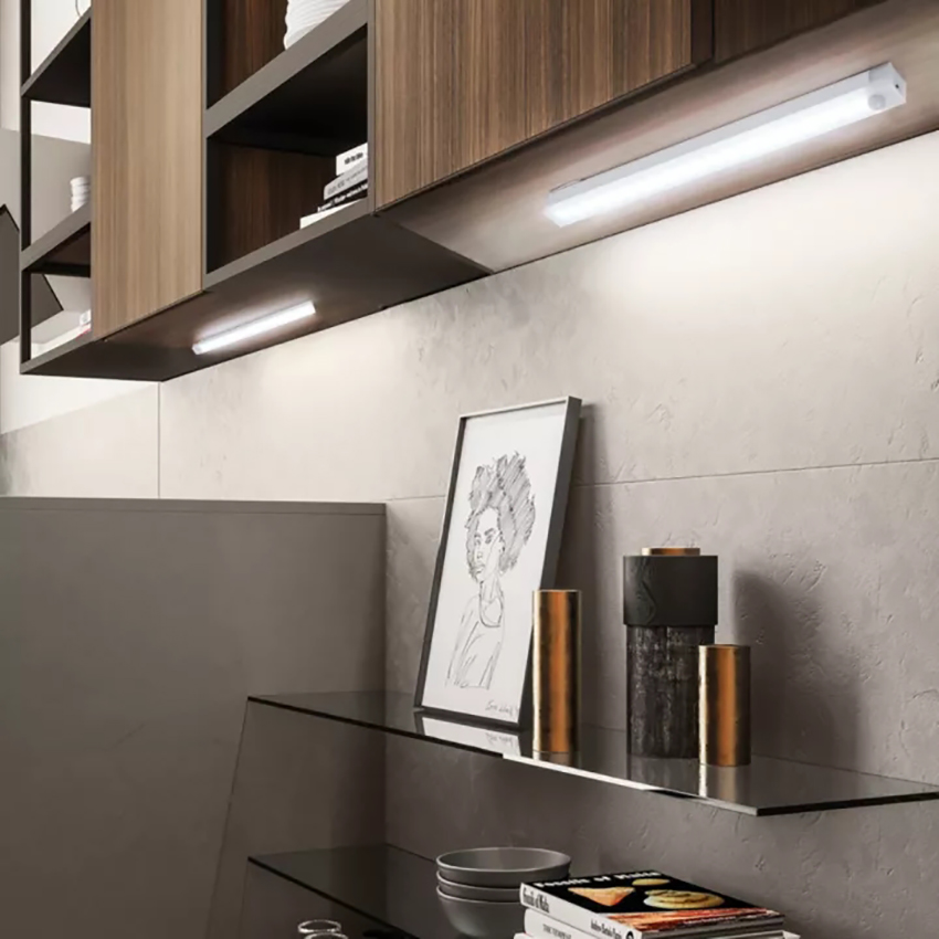 Warmtaste Wireless LED Motion Sensor Night Light USB Rechargeable Under Kitchen Cabinet Lights for Home Wardrobe Bedroom Room Warm White Decoration Lamp