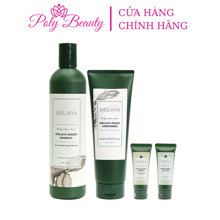 Dầu gội gừng Weilaiya chính hãng Poly Beauty kích thích mọc tóc nhanh dưỡng phục hồi tóc bóng mượt