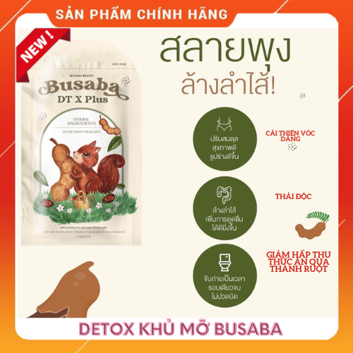 Khử mỡ giảm cân detox BUSABA thái lan mẫu mới 2023 gói 7 viên - makeup