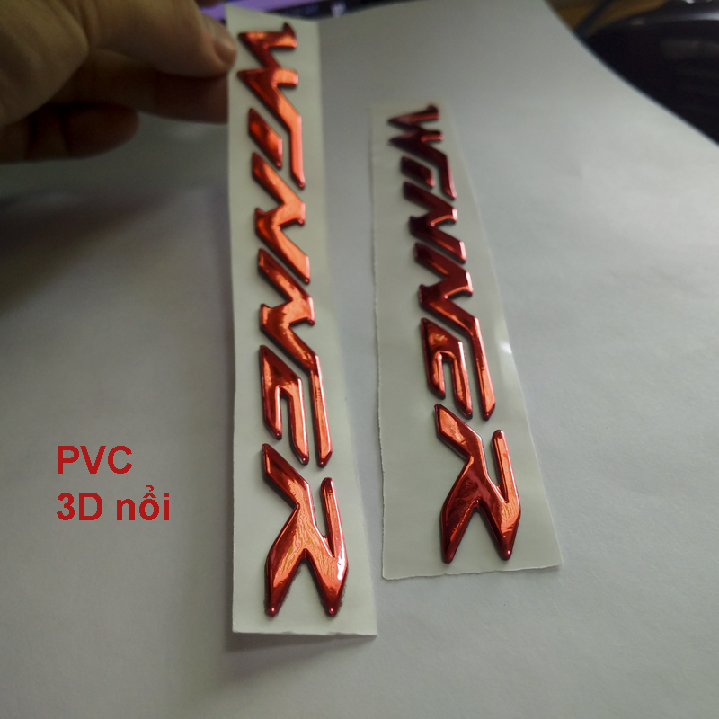 Bộ 2 tem Winner 3D nổi màu Bạc, Vàng, Đỏ