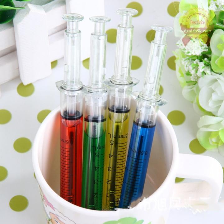 Combo 3 Bút bi hình ống tiêm độc lạ dễ thương
