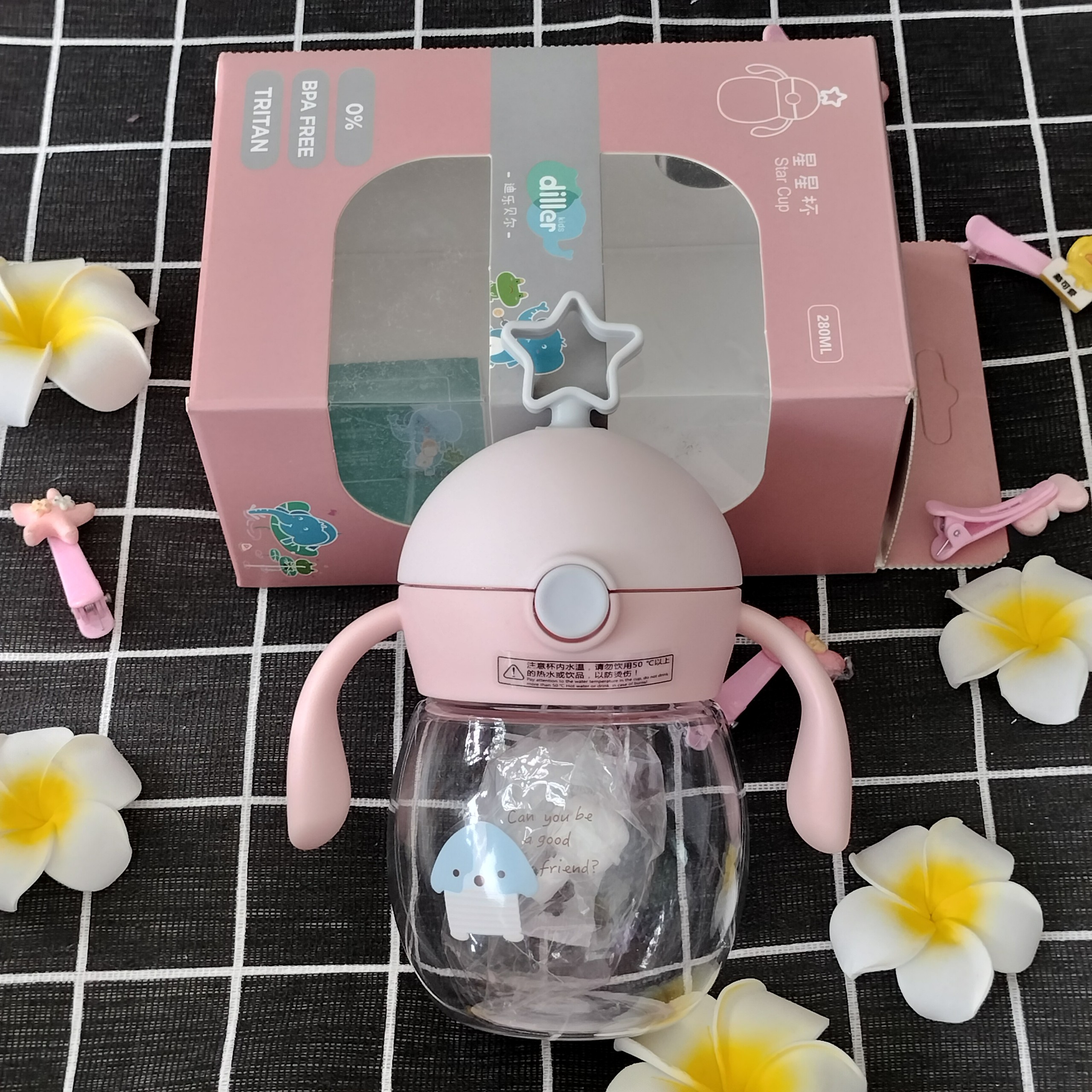 Bình Tập UỐNG nước Diller 280ml bình tập uống bình siêu CUTE (MẤT HỘP)