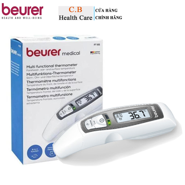 Nơi bán Nhiệt kế điện tử đo trán Beurer FT65 - đo bằng hồng ngoại cho bé, đo được nước , đo được nhiệt độ phòng và được bảo hành điện tử, đo nhanh trong 1s