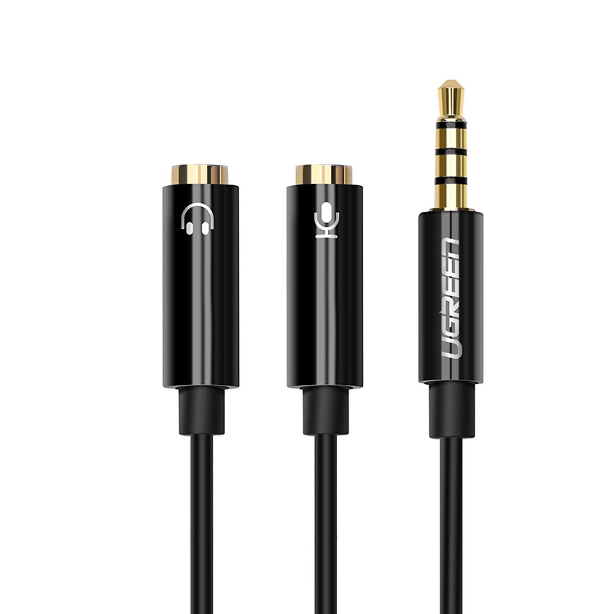 Cáp Audio 1 ra 2 Ugreen 30620 (Đen) Chính Hãng