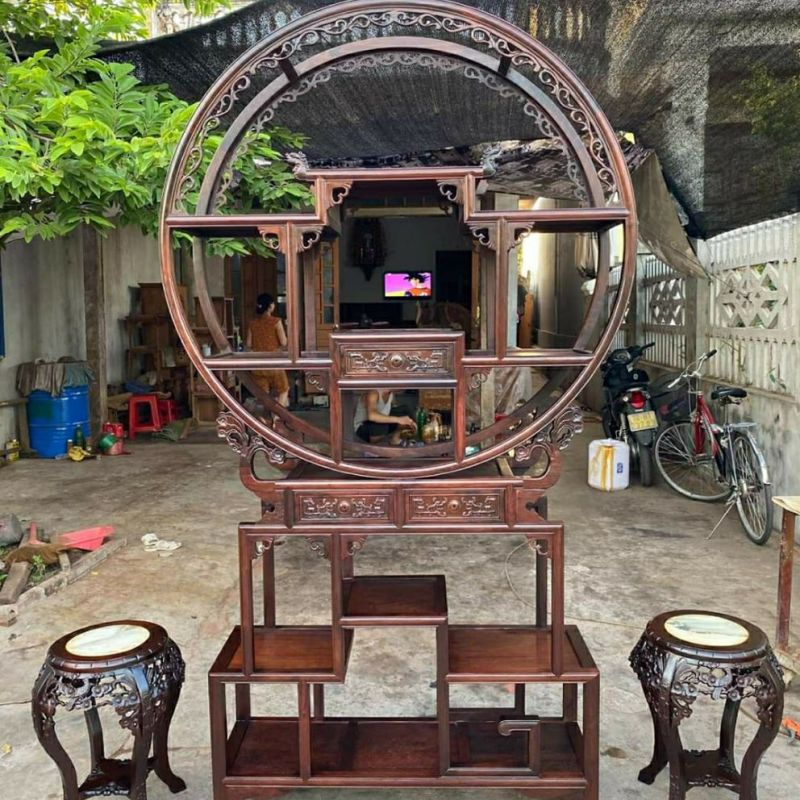 kệ bày đồ gỗ hương