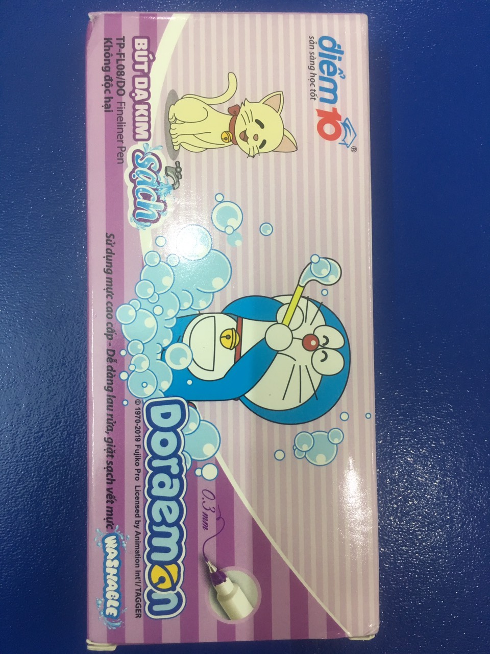 Bút lông kim màu tím FL08 Doremon (Hộp 10 cây)