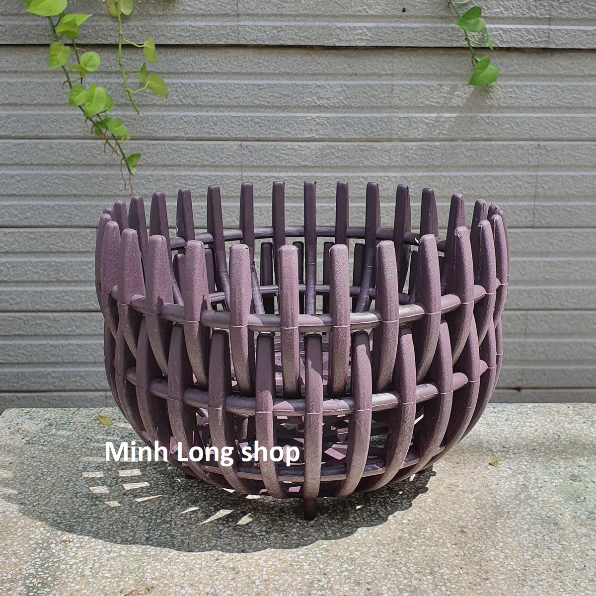 Bộ 02 chậu trồng lan bầu nhựa dày giả gỗ lớn màu nâu 26x13cm