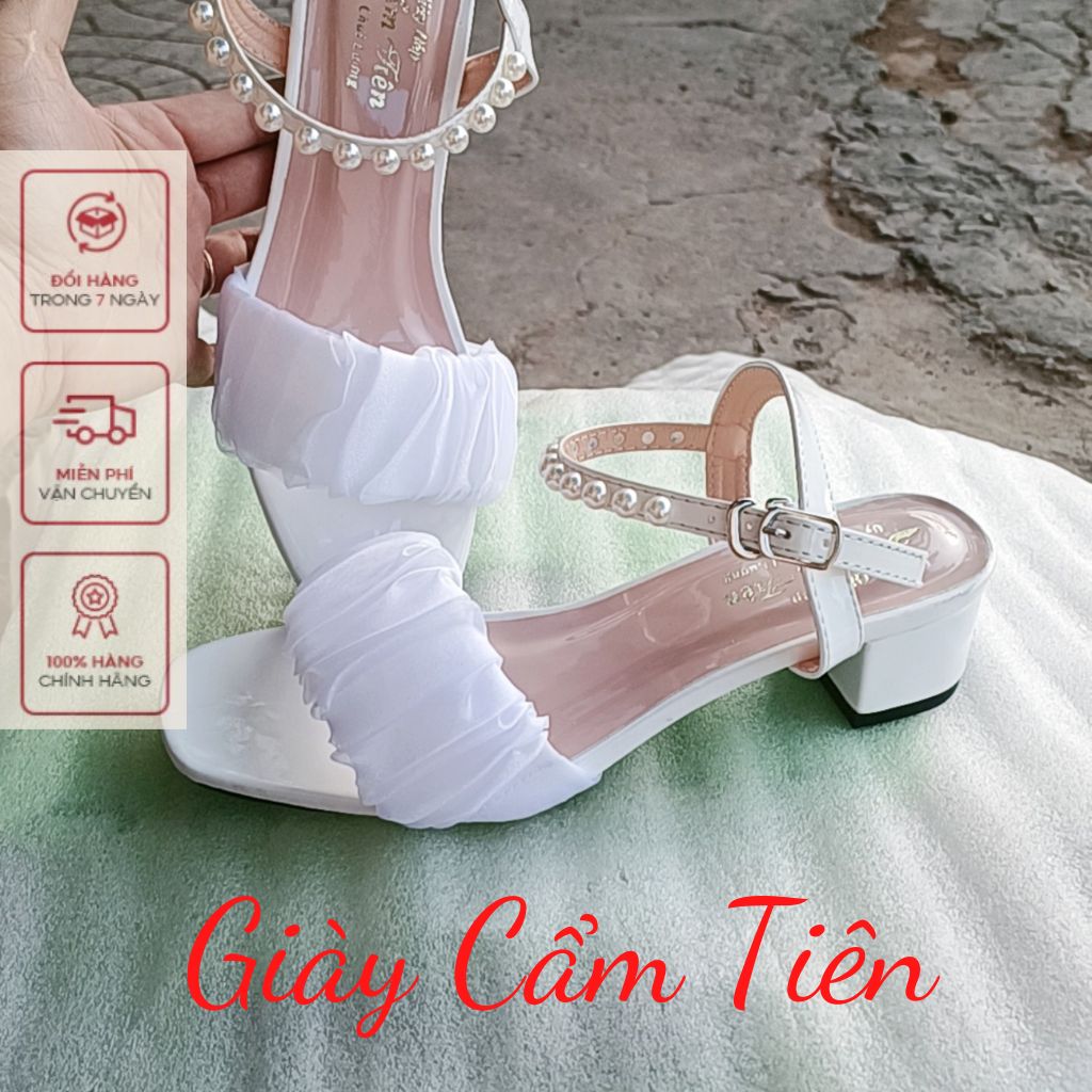 Giày sandal nữ ( big size) CẨM TIÊN gót  3cm,5cm,7cm  (ảnh thật )