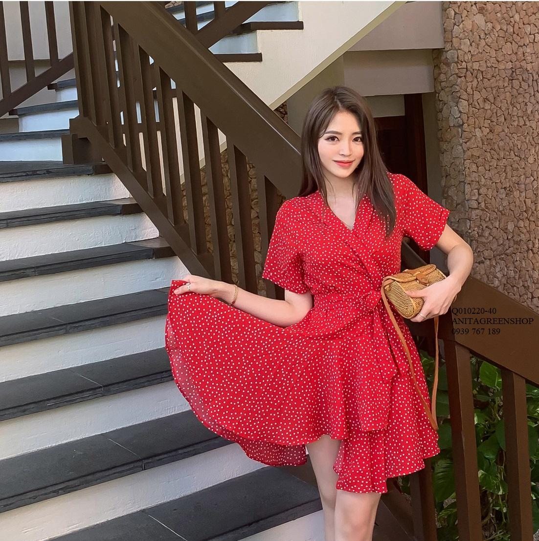 Q010220 ĐẦM XÒE CHẤM BI ĐẮP CHÉO