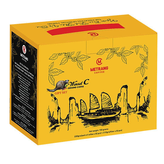 [HCM]Cà Phê Chồn Mê Trang Gift Set - bột HCK (500g) + 2 phin inox