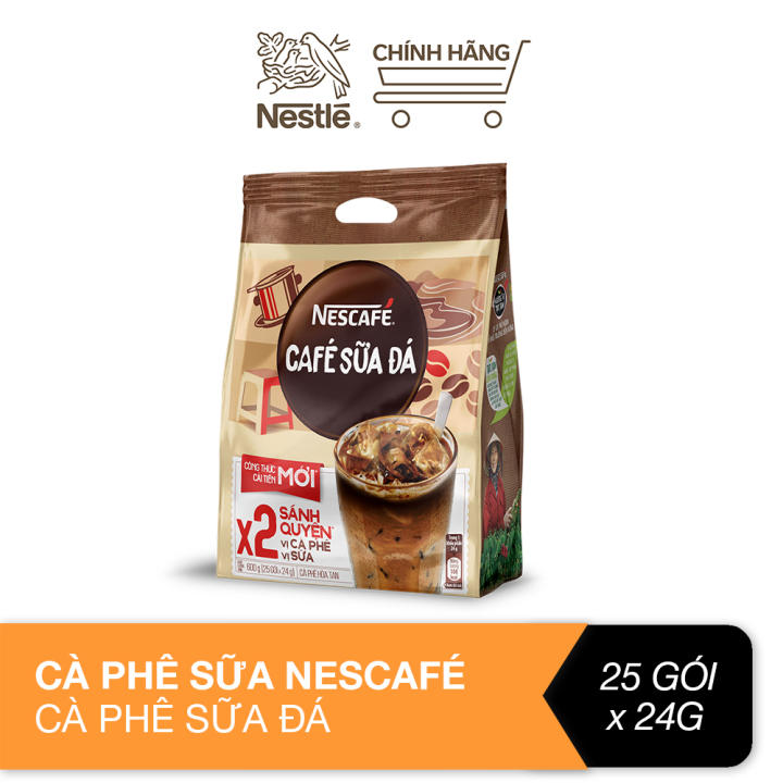 Cà phê hòa tan Nescafé 3in1 cà phê sữa đá (Bịch 25 gói x 24 g) – Nestlé – top1shop