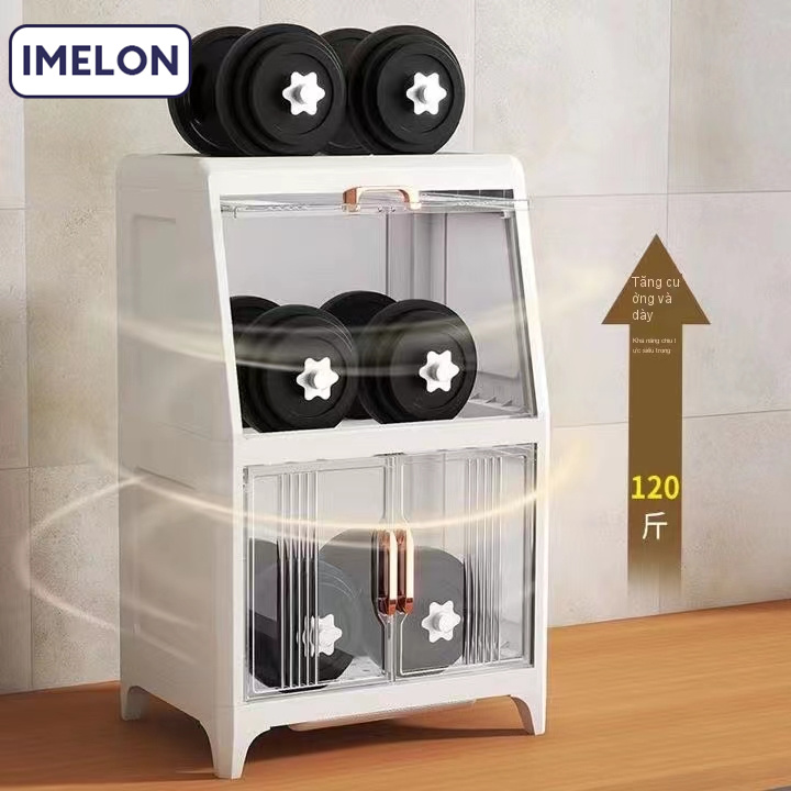 Drain dishes and chopsticks storage box, kitchen dishes, blue light sterilization storage rack, cupboard, bowl box with lid, household shelf