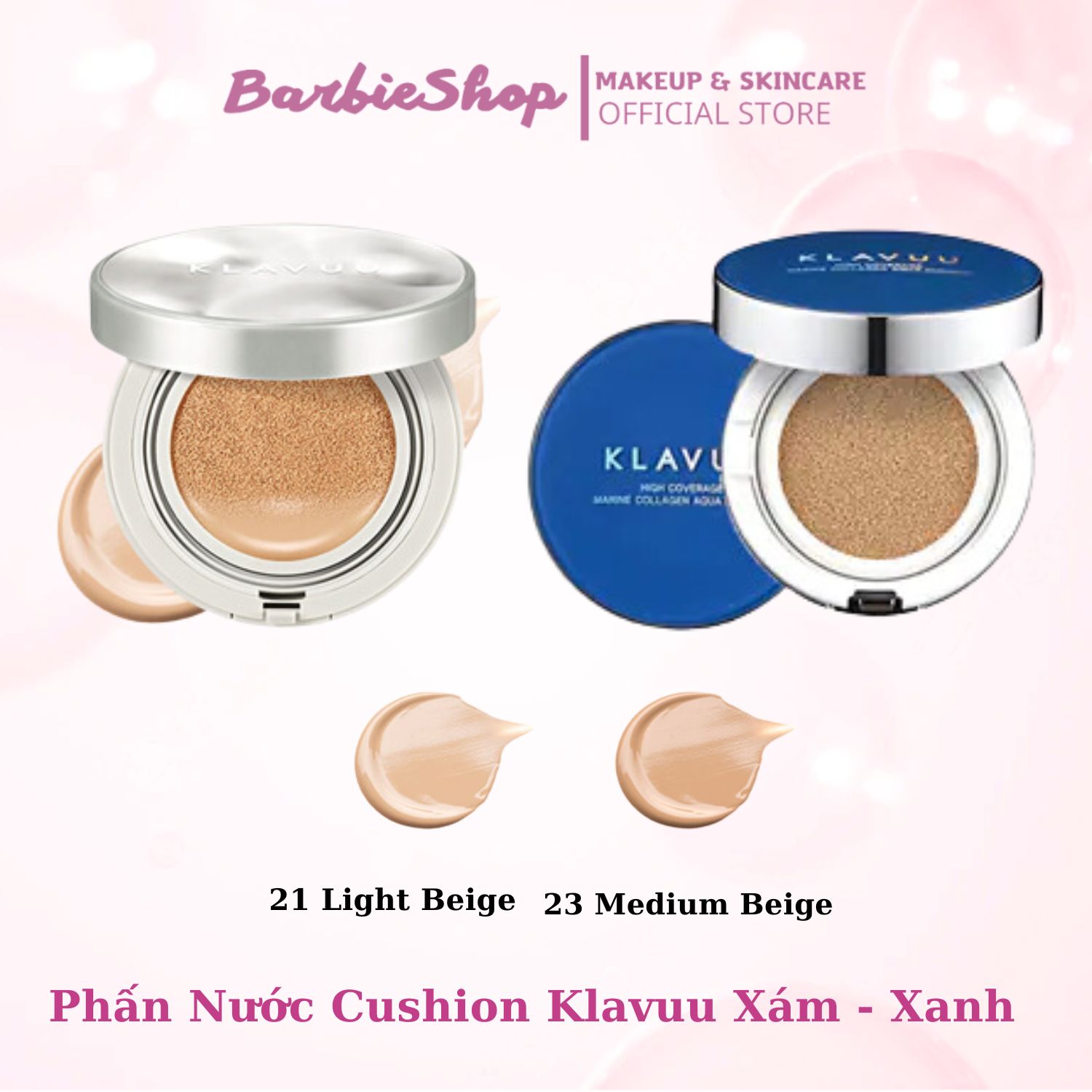 Phấn Nước Cushion Klavuu High Coverage Xanh - Xám