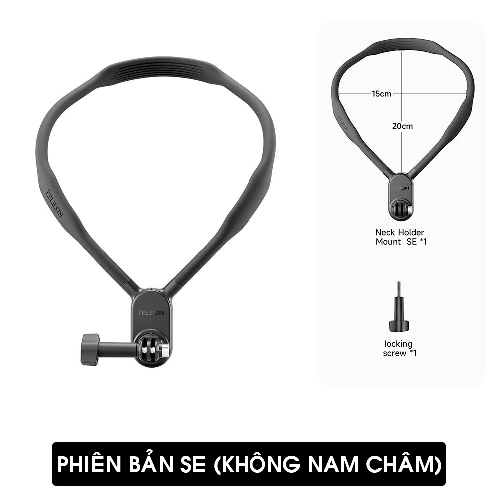 Vòng đeo cổ gopro và action cam telesin quick release 2.0 chính hãng