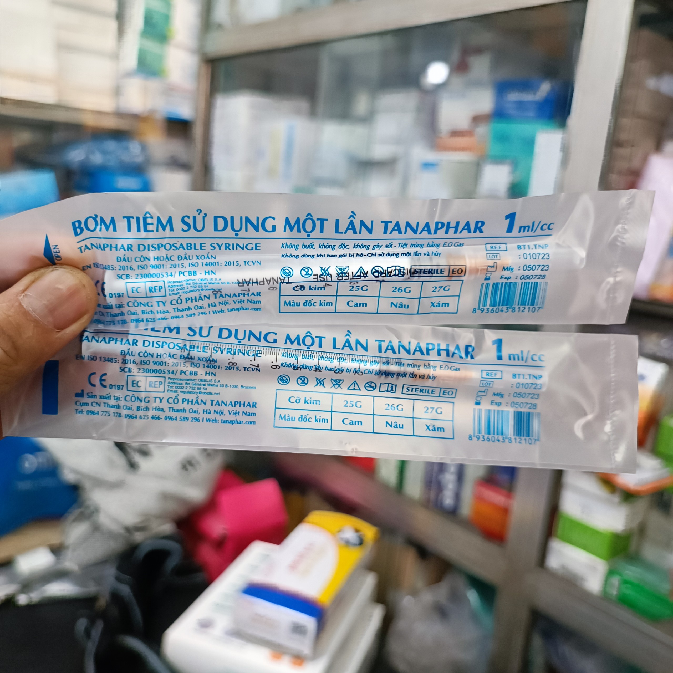 10 Bơm Tiêm 1ml 1cc 25G Sử Dụng 1 Lần