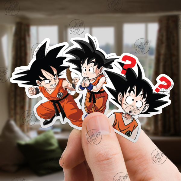 Combo 100 sticker không trùng hình dán Son Goku 7 viên ngọc rồng Dragon Ball