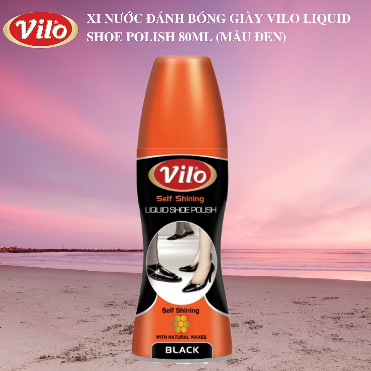 Combo 2 chai xi nước đánh giày Vilo liquid shoe polish 80ml (màu đen)