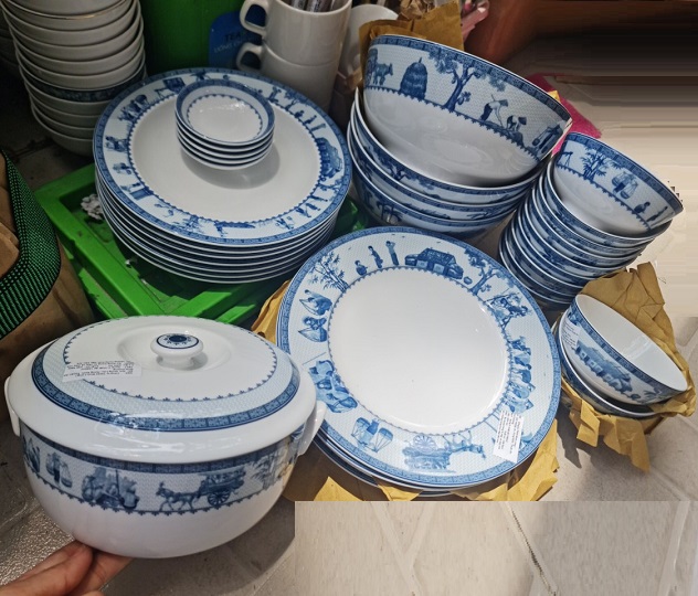 Bộ bàn ăn cao cấp Thôn Dã sứ Minh Long - bộ bàn ăn Thôn Dã sứ Minh Long
