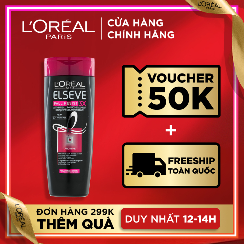 Dầu gội ngăn gãy rụng tóc LOreal Paris Elseve Fall Resist 3X Shampoo 330ml