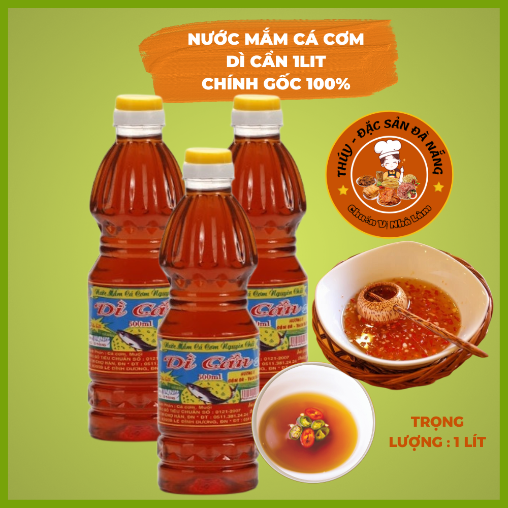 1Lit Nước Mắm Dì Cẩn- Nước Mắm Cá Cơm Dì Cẩn Đặc Biệt