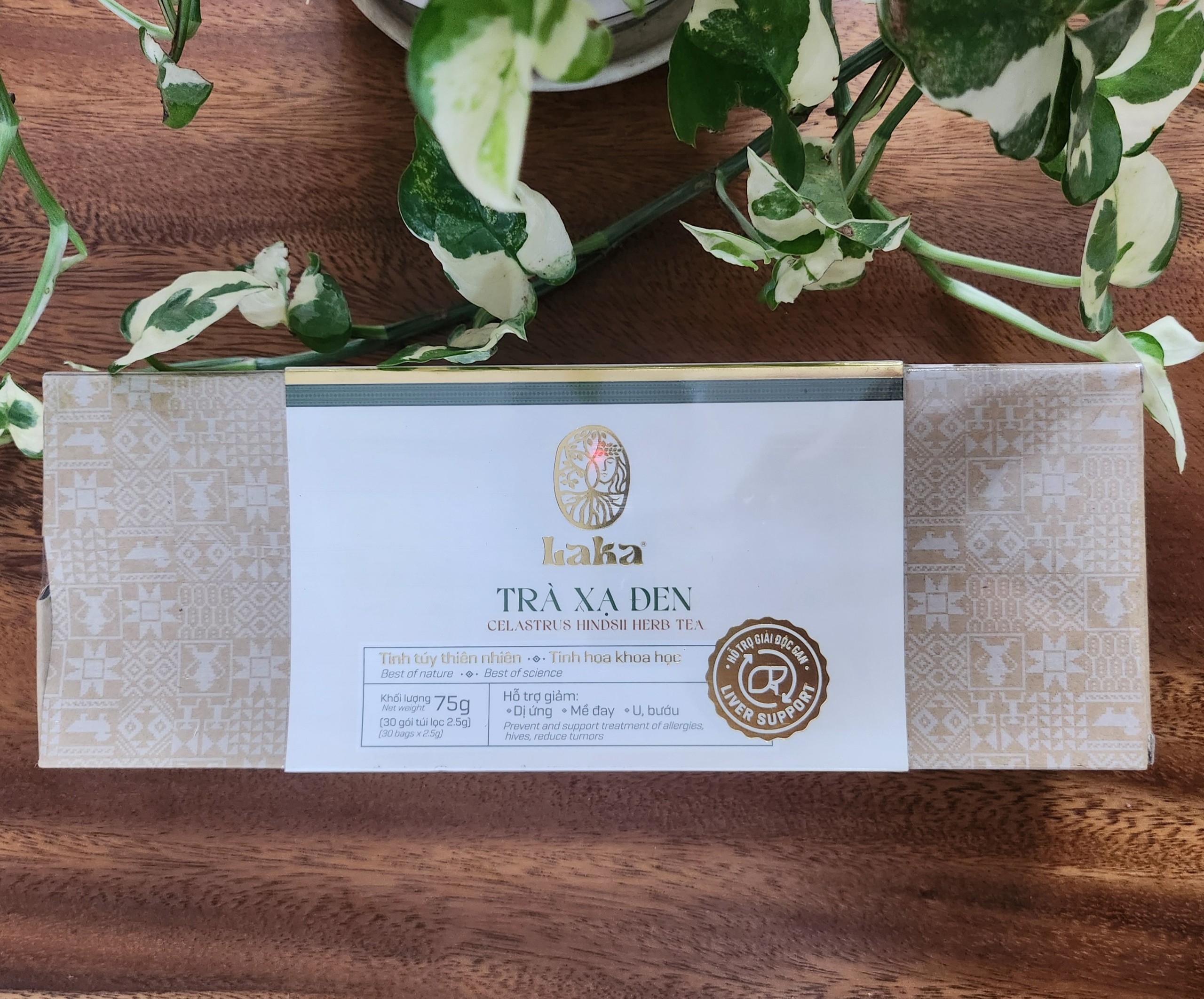 Trà xạ đen LAKA dạng túi lọc 75gr thơm ngon, tốt cho sức khỏe - Sản xuất tại Việt Nam