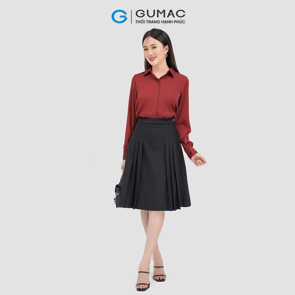 Áo sơ mi nữ GUMAC AC07028 , Áo sơ mi công sở chất liệu Lụa thoáng mát