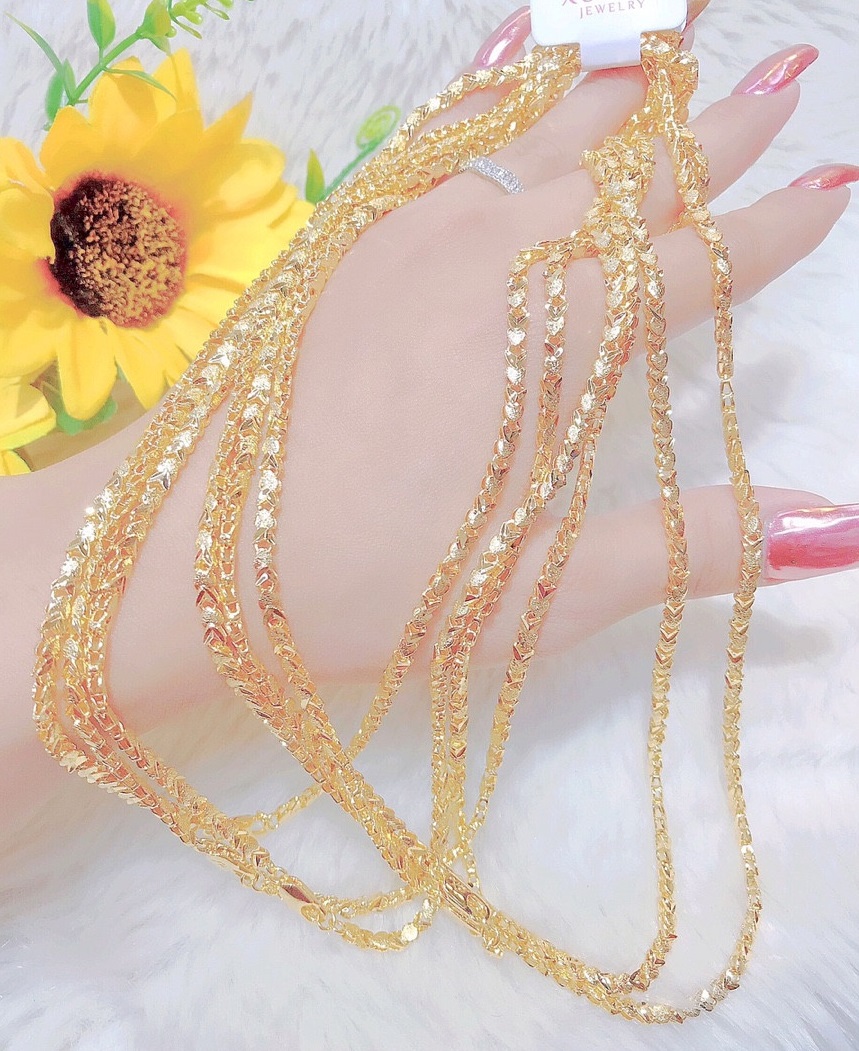 [Warranty 03 Month-flying color 1 Đổi 1] Women necklaces gold plated 18K Super durable-Fashion-affordable-warranty 03 Month-beautiful lines, jewelry women's beautiful, gold plated 18K