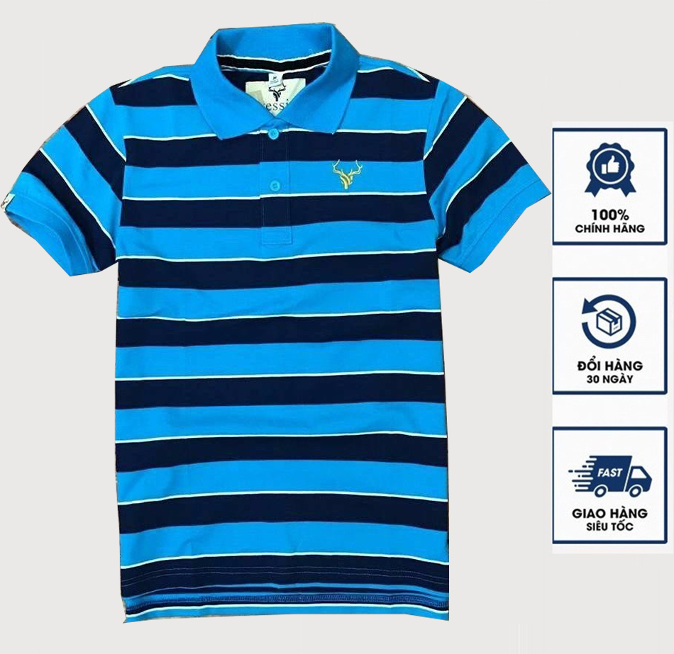 Áo thun nam phối sọc cao cấp Thun Cotton 4 chiều co dãn POLOSOC003