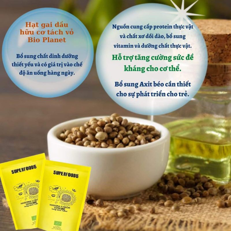 Hạt gai dầu hữu cơ - Bioplanet - Balan