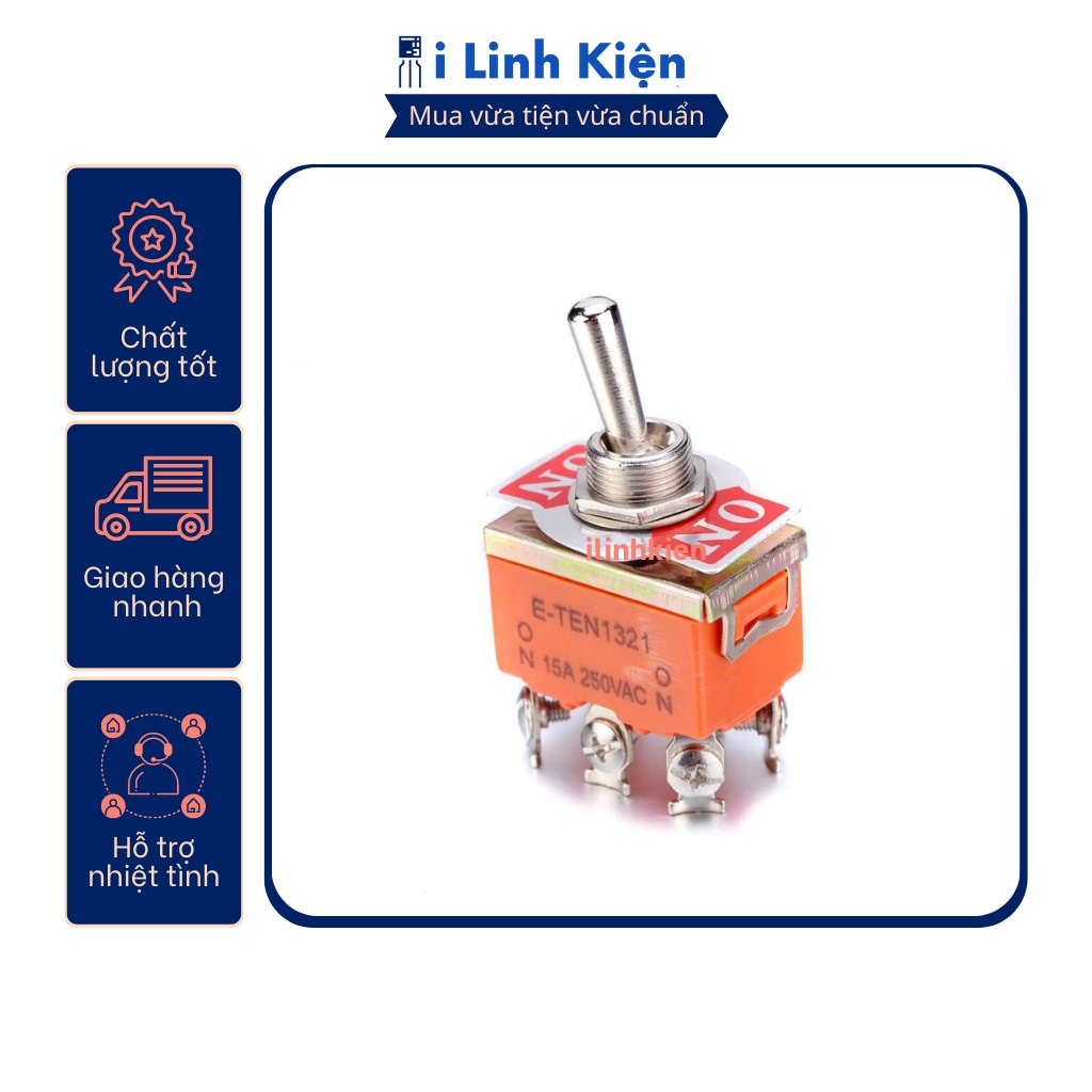 Công tắc gạt đôi E-TEN1221 15A 250V 2 chế độ ON-OFF 4P