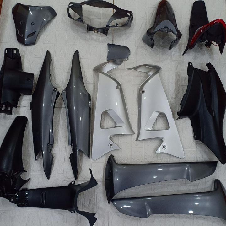 Bộ dàn áo xe Wave RS - wave alpha  - wave s100 - Nhựa nguyên sinh ABS màu GHI  tặng KÈM TEM 3 LỚP