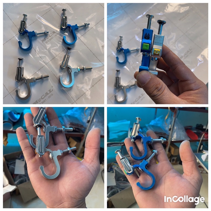 Móc bấm treo đồ xe máy nhôm cnc cao cấp