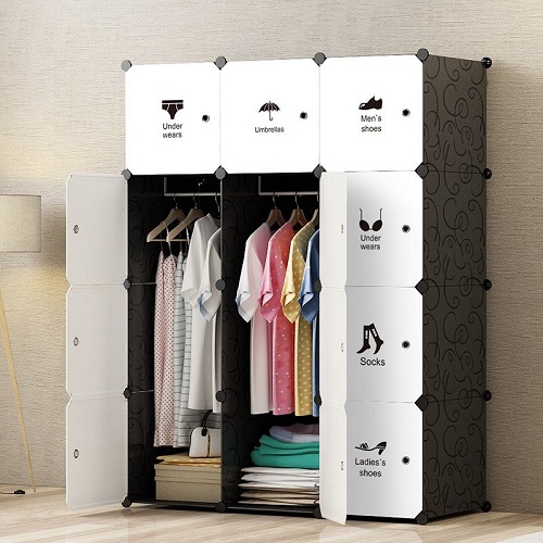 Tủ nhựa ghép đựng quần áo đa năng 12 ngăn decal