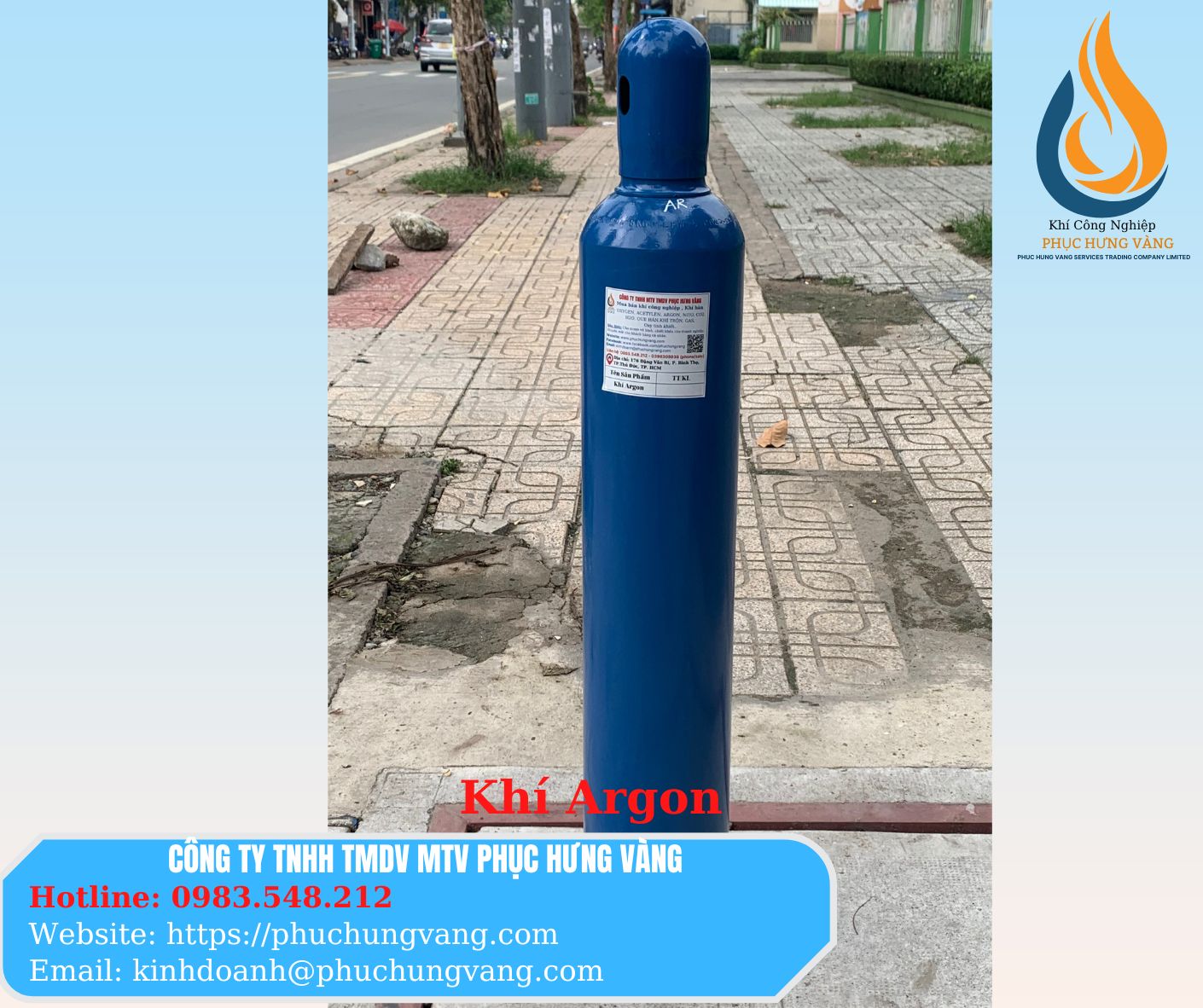 Bình khí Argon 14 LÍT - Gồm Bình Đã Bơm Đầy Khí